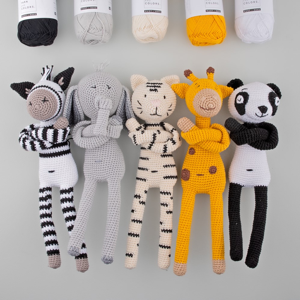 Zoo Animals Pattern Bundle Yarn and Colors