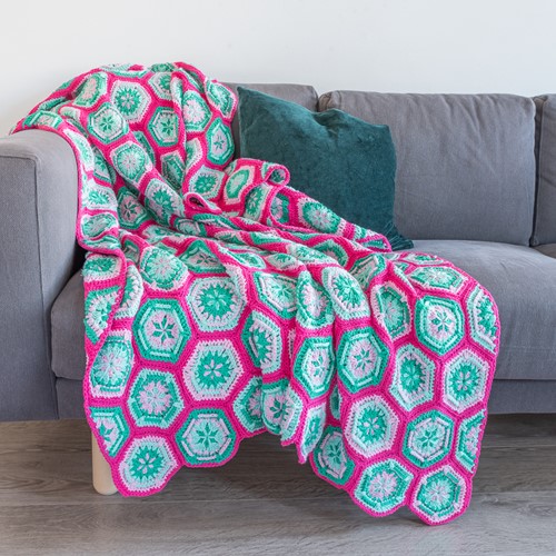 A4 PDF Flower Hexagon Blanket