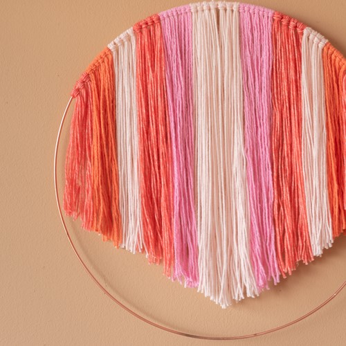 Rainbow in a Hoop Wall Hanging 046